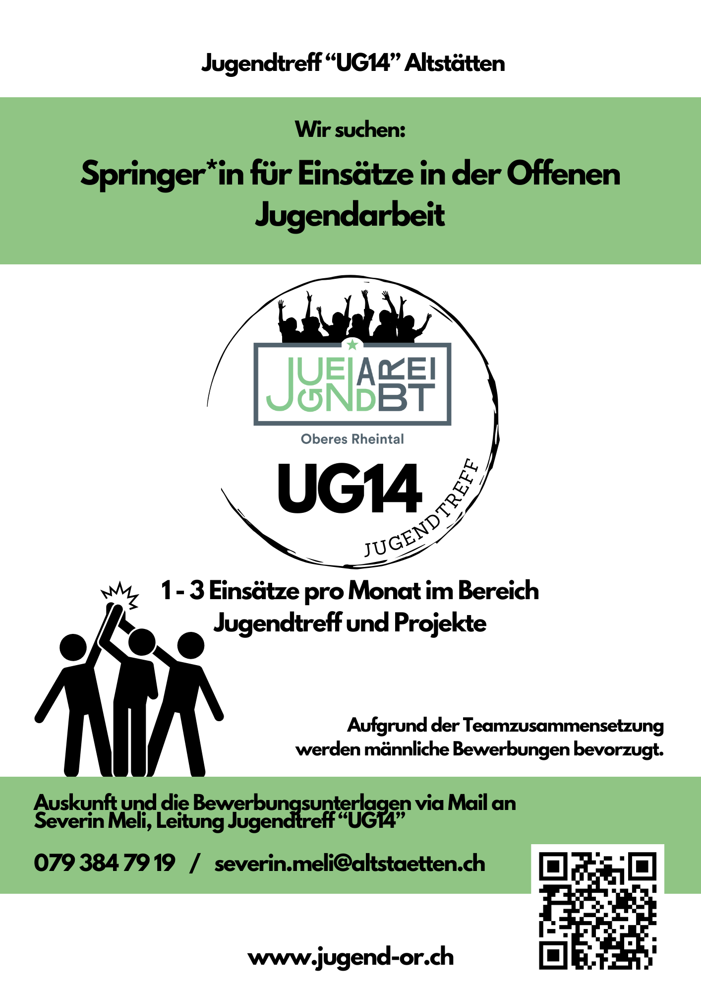 Stellenausschreibung, Jugendarbeit, UG14